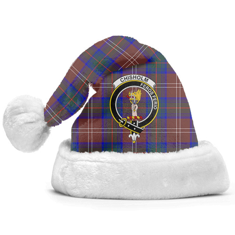 Chisholm Hunting Modern Tartan Crest Christmas Hat