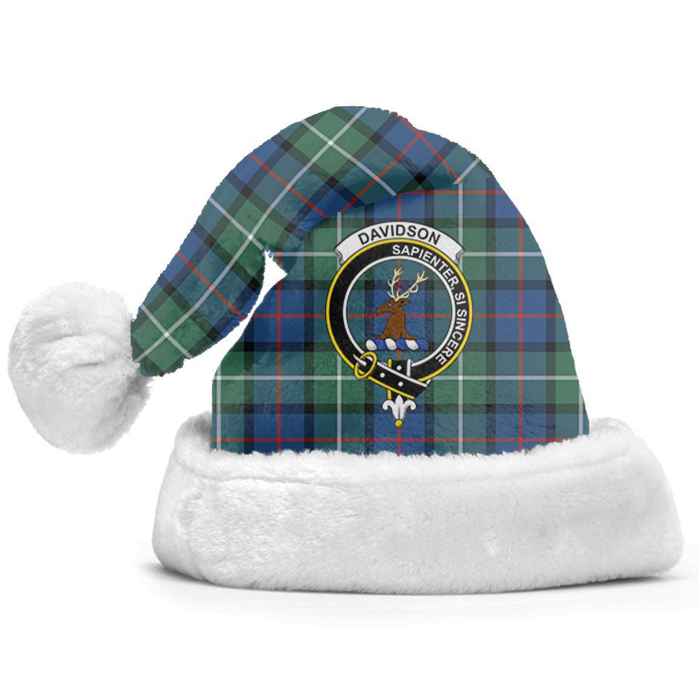 Davidson of Tulloch Tartan Crest Christmas Hat