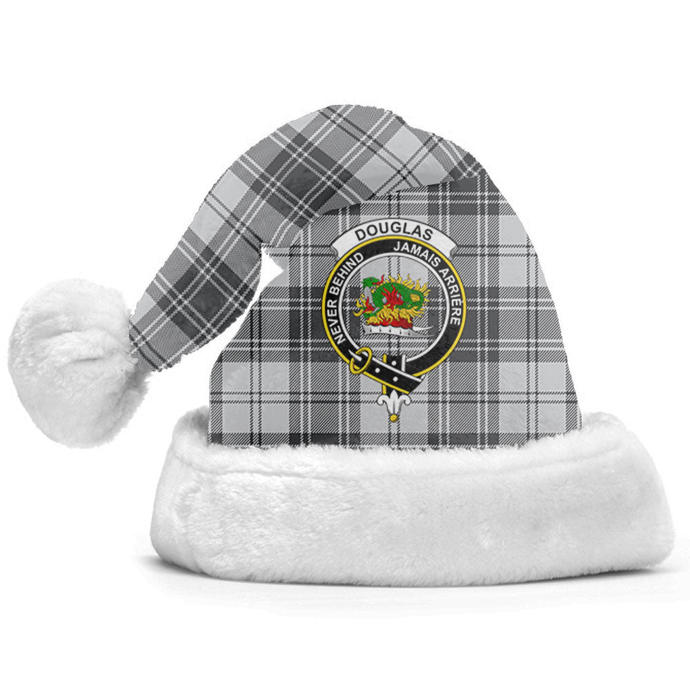 Douglas Grey Modern Tartan Crest Christmas Hat