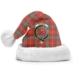 Fraser (of Lovat) Weathered Tartan Crest Christmas Hat