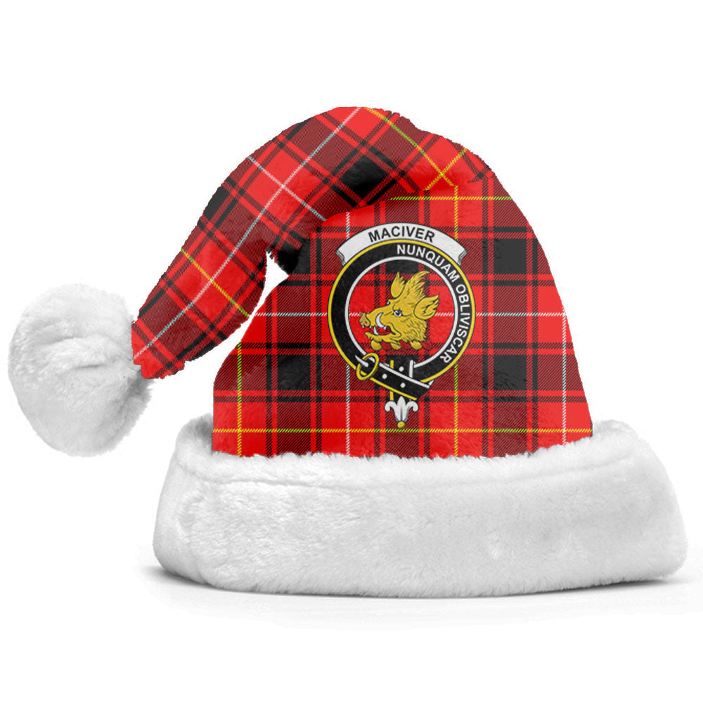 MacIver Modern Tartan Crest Christmas Hat