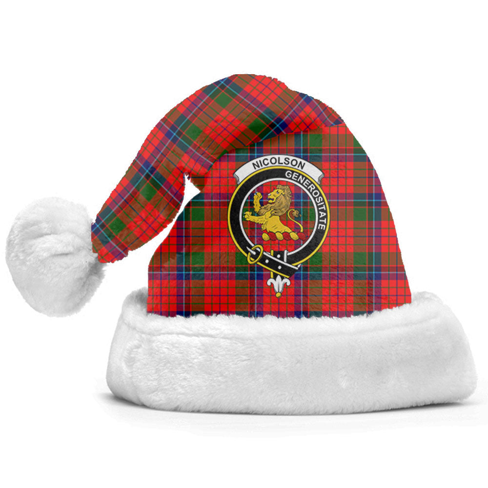 Nicolson Modern Tartan Crest Christmas Hat