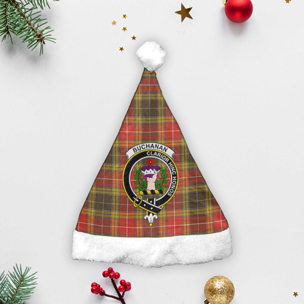 Buchanan Old Set Weathered Tartan Crest Christmas Hat