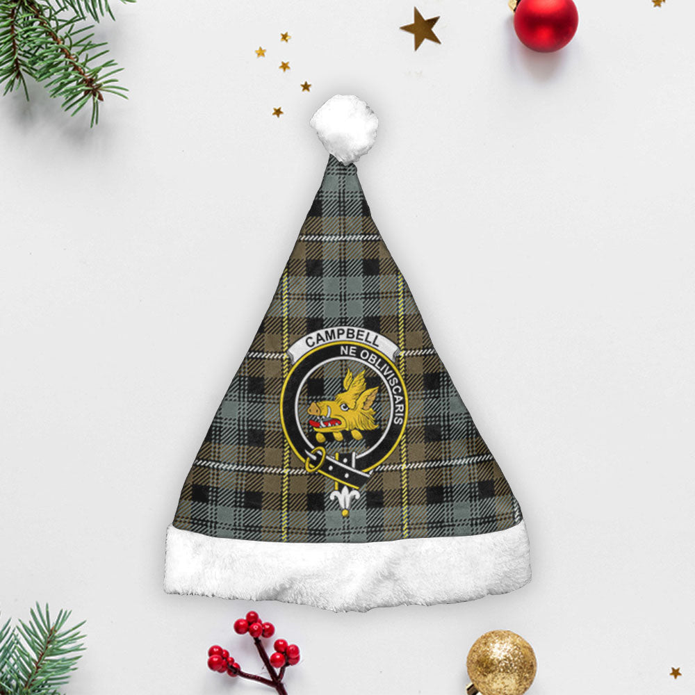 Campbell Argyll Weathered Tartan Crest Christmas Hat