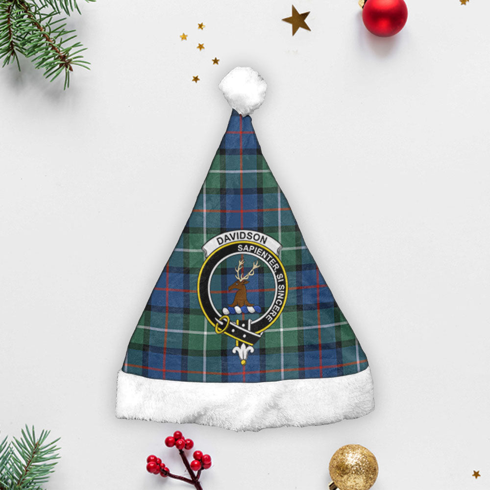 Davidson of Tulloch Tartan Crest Christmas Hat