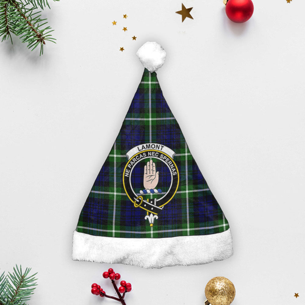 Lamont Modern Tartan Crest Christmas Hat