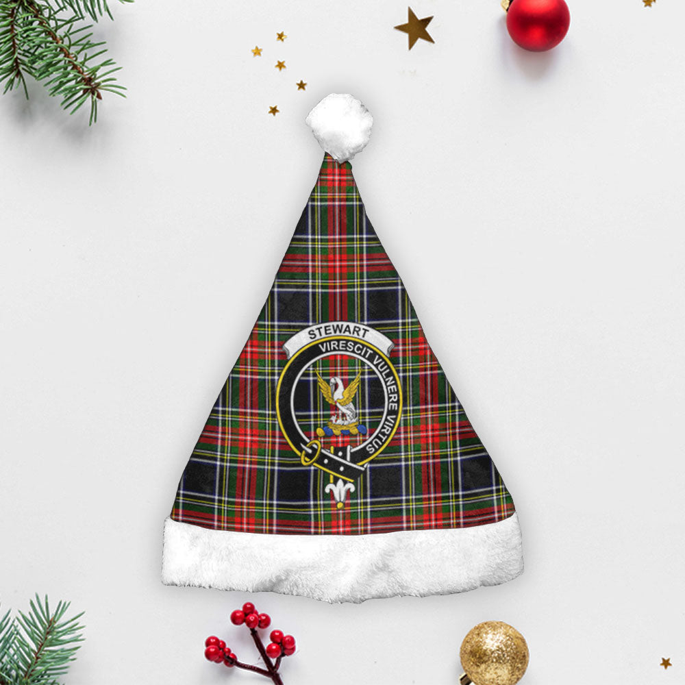 Stewart Black Tartan Crest Christmas Hat