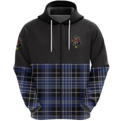 Clark Clan Half Of Tartan Zipper Hoodie