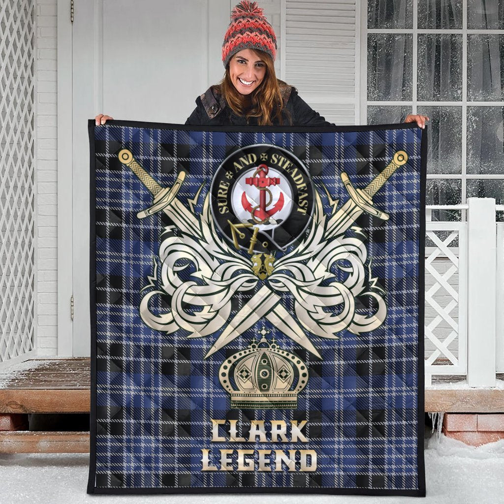 Clark Tartan Crest Legend Gold Royal Premium Quilt