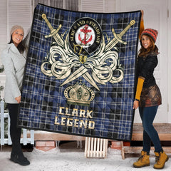 Clark Tartan Crest Legend Gold Royal Premium Quilt