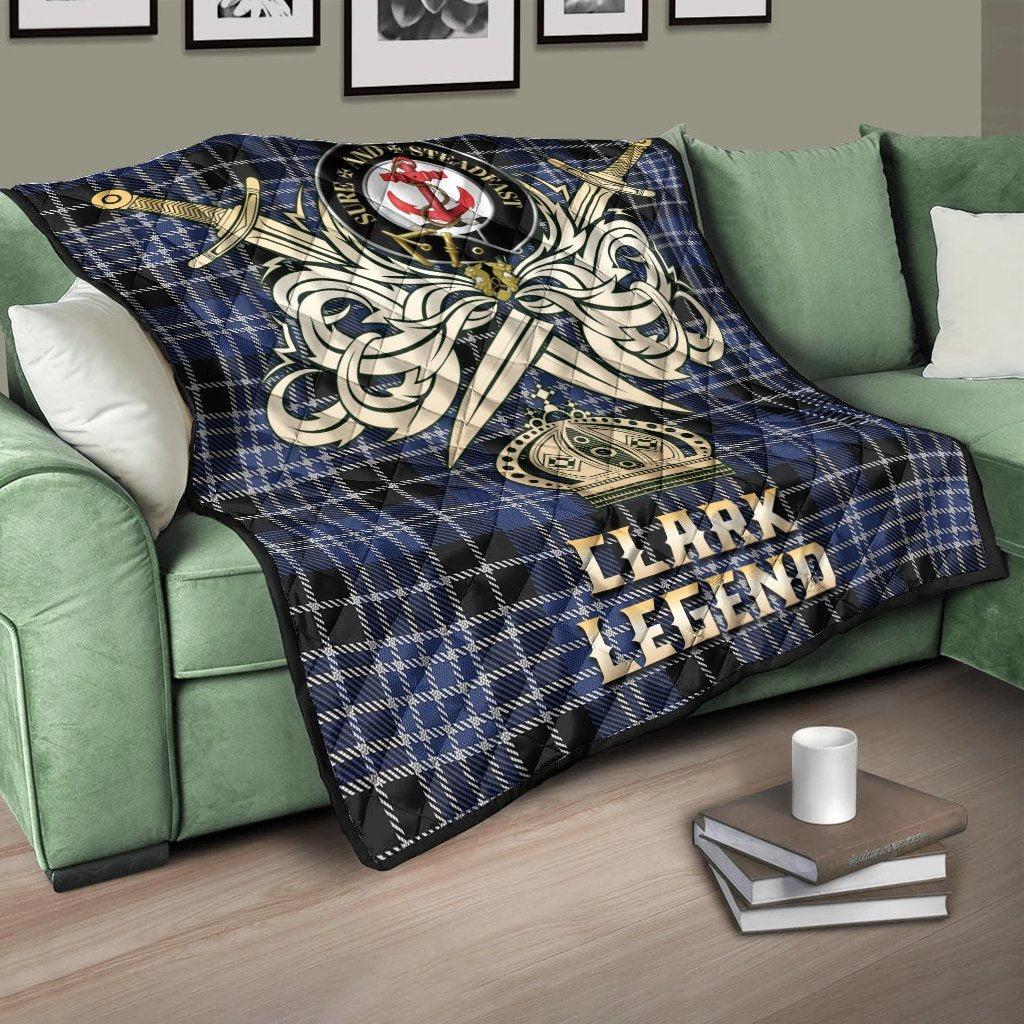 Clark Tartan Crest Legend Gold Royal Premium Quilt