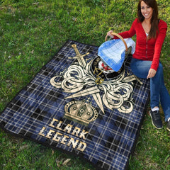 Clark Tartan Crest Legend Gold Royal Premium Quilt