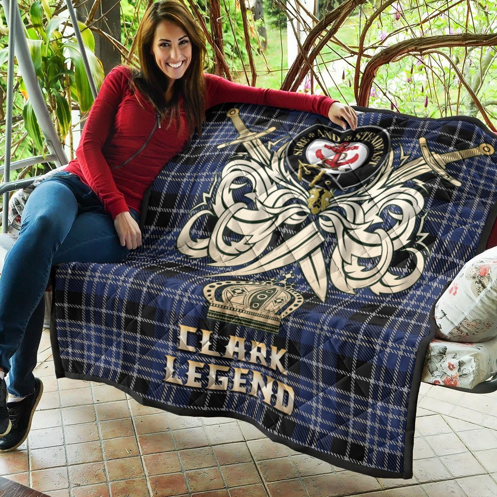 Clark Tartan Crest Legend Gold Royal Premium Quilt