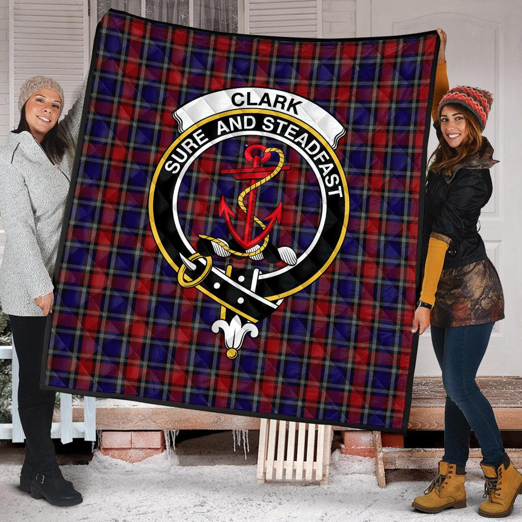 Clark Red Tartan Crest Quilt