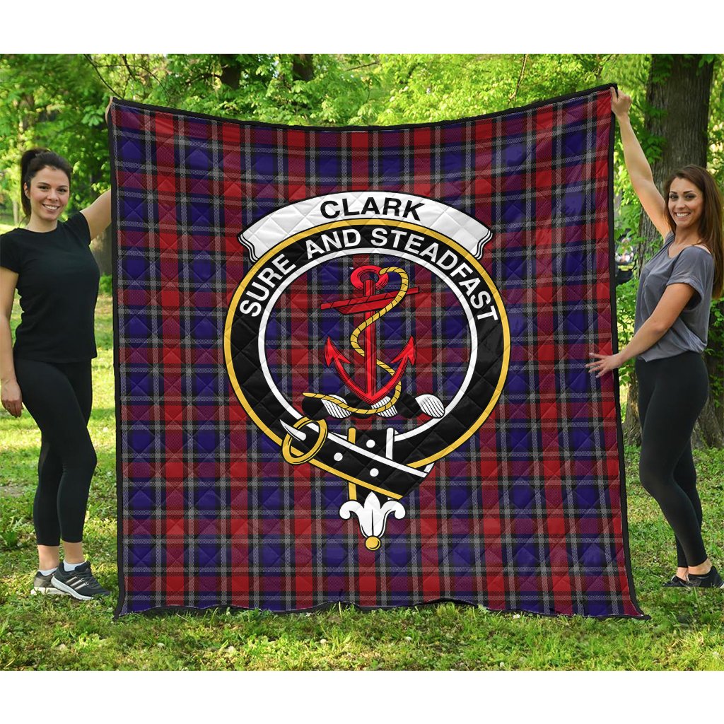 Clark Red Tartan Crest Quilt