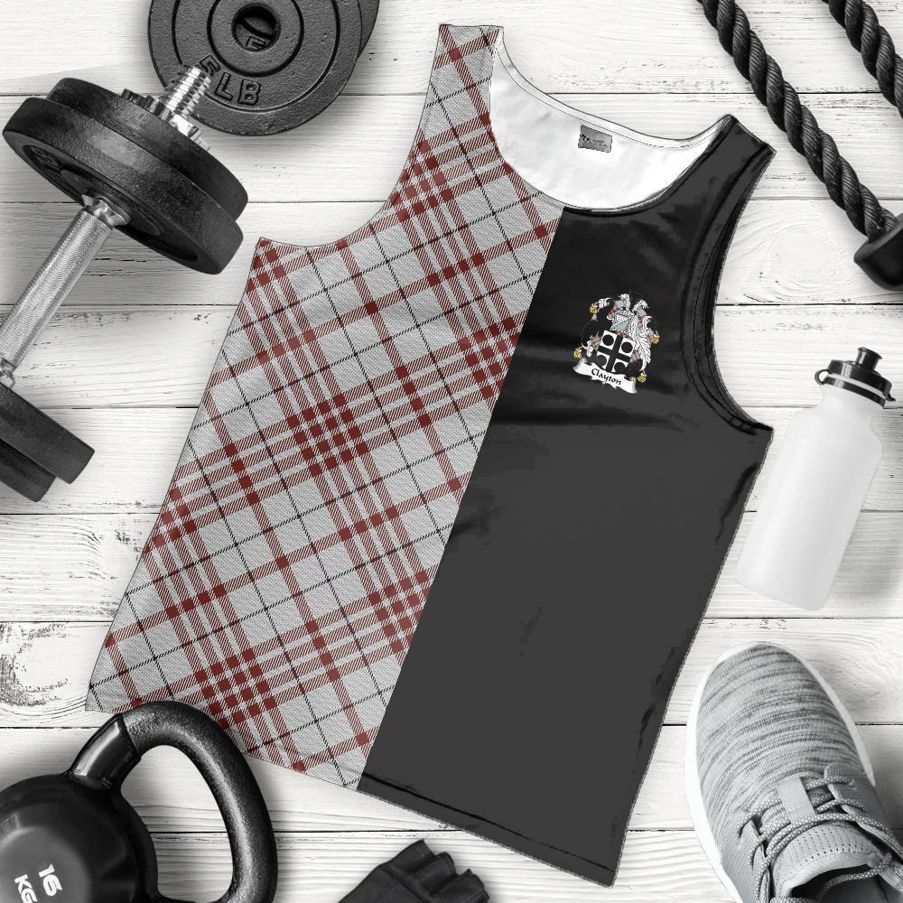 Clayton Tartan Crest Men's Tank Top - Cross Style