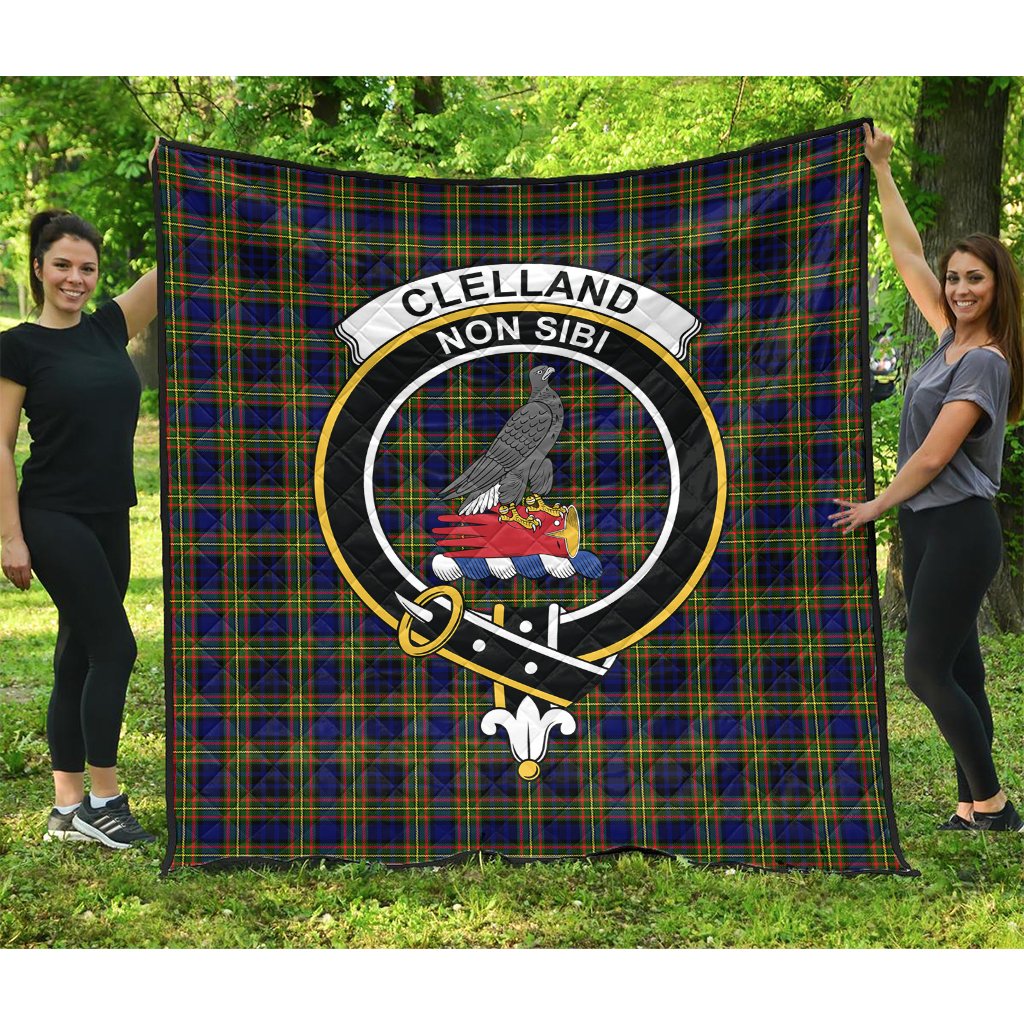 Clelland Modern Tartan Crest Quilt