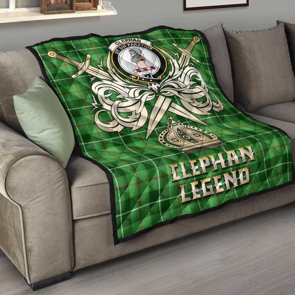 Clephan Tartan Crest Legend Gold Royal Premium Quilt