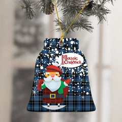 Clergy Blue Tartan Christmas Ceramic Ornament - Santa Style