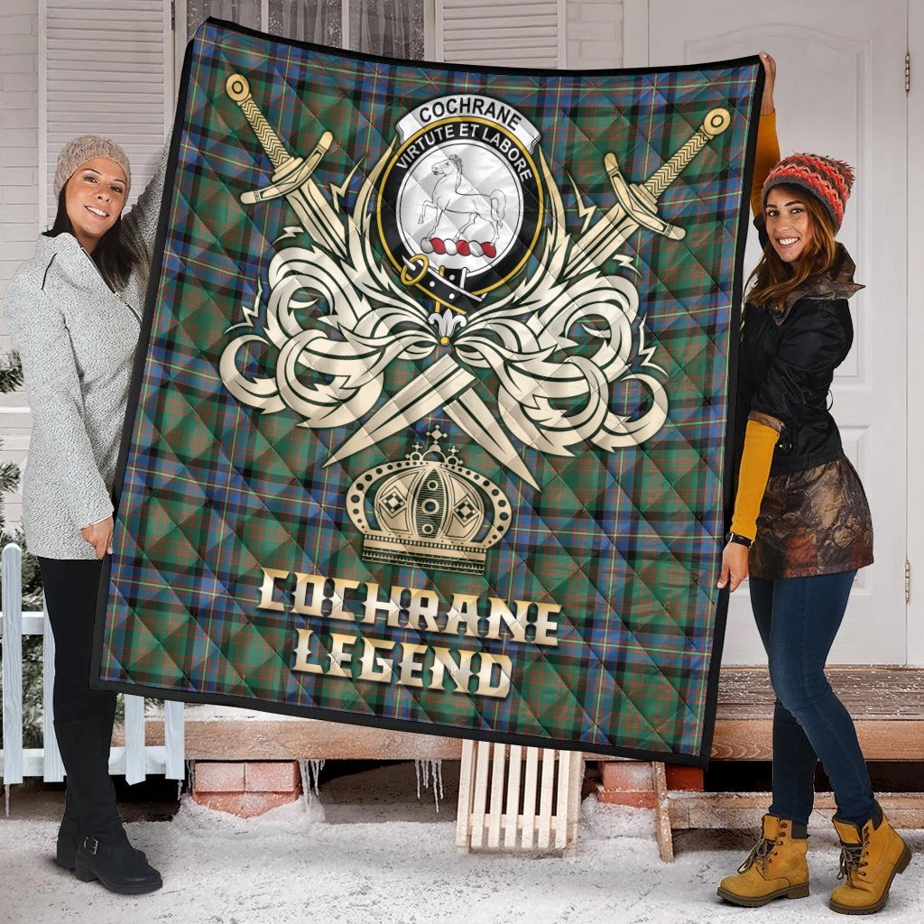 Cochrane Ancient Tartan Crest Legend Gold Royal Premium Quilt