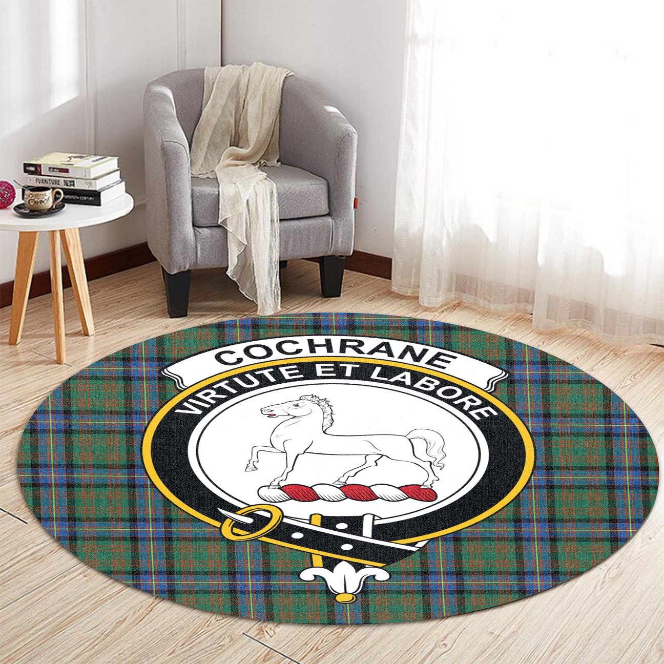 Cochrane Ancient Tartan Crest Round Rug