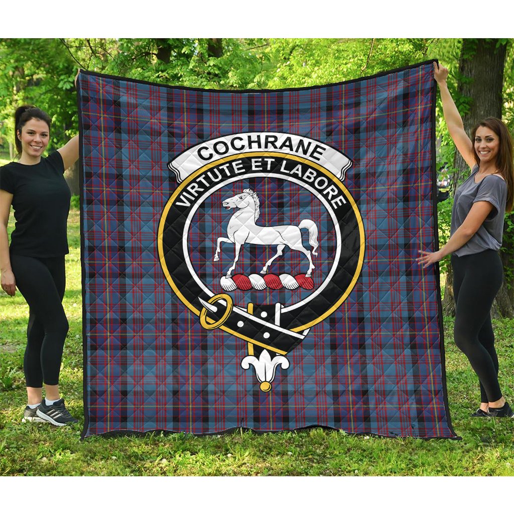 Cochrane Azure Tartan Crest Quilt