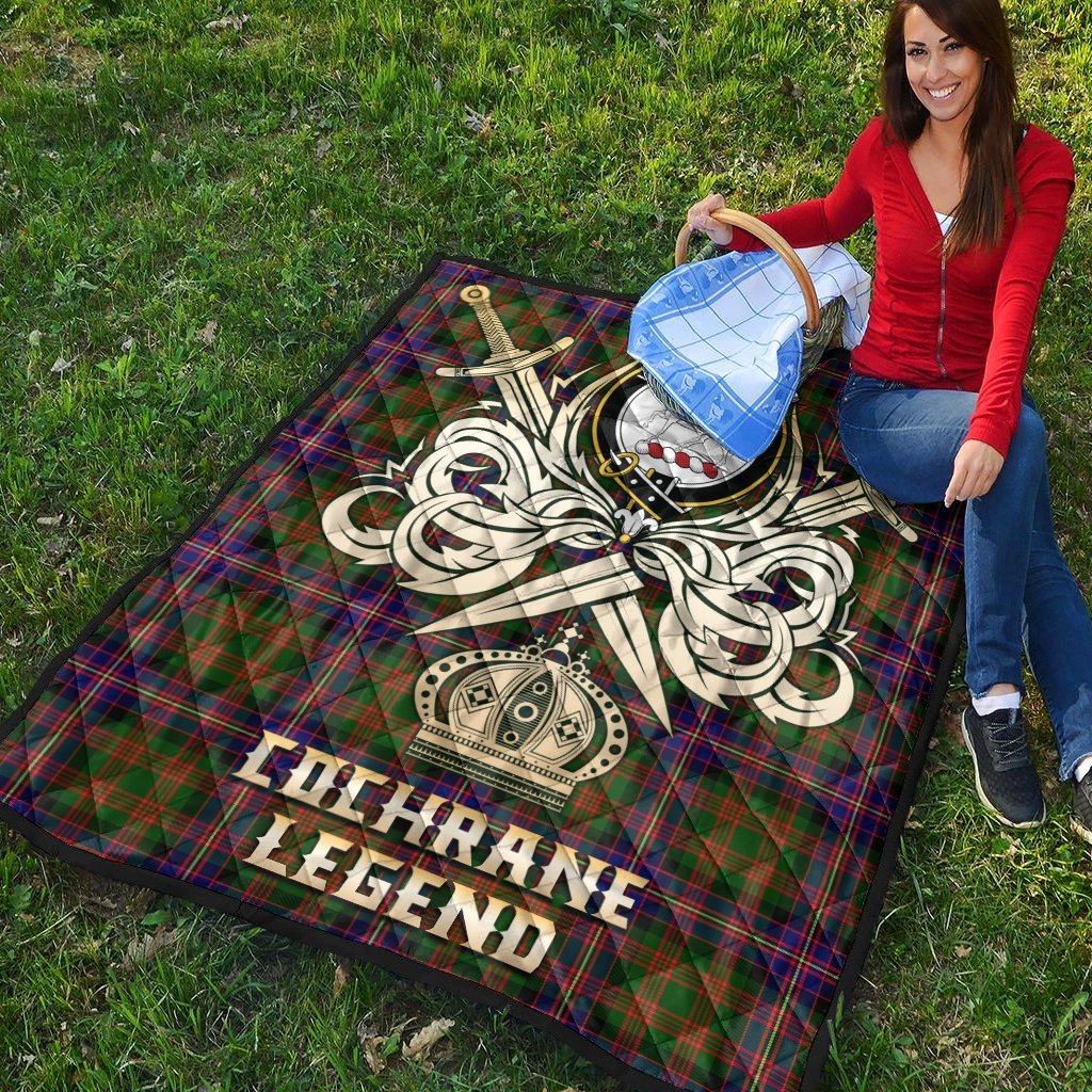 Cochrane Modern Tartan Crest Legend Gold Royal Premium Quilt