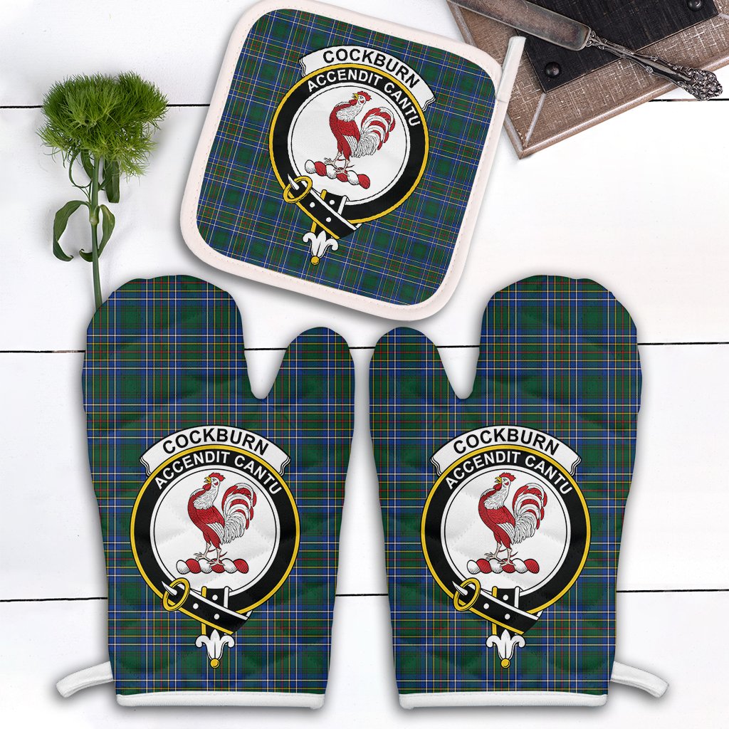 Cockburn Ancient Tartan Crest Oven Mitt And Pot Holder (2 Oven Mitts + 1 Pot Holder)