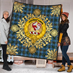 Cockburn Modern Tartan Crest Premium Quilt - Gold Thistle Style