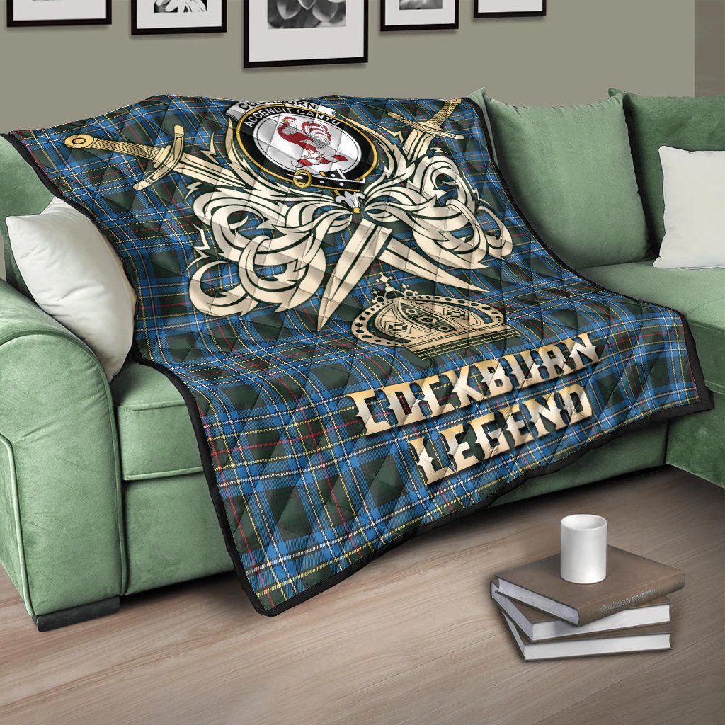 Cockburn Modern Tartan Crest Legend Gold Royal Premium Quilt