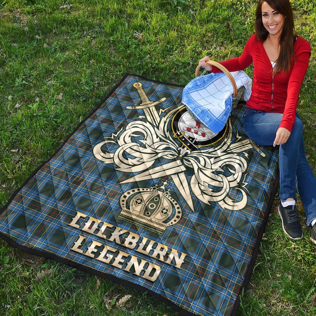 Cockburn Modern Tartan Crest Legend Gold Royal Premium Quilt