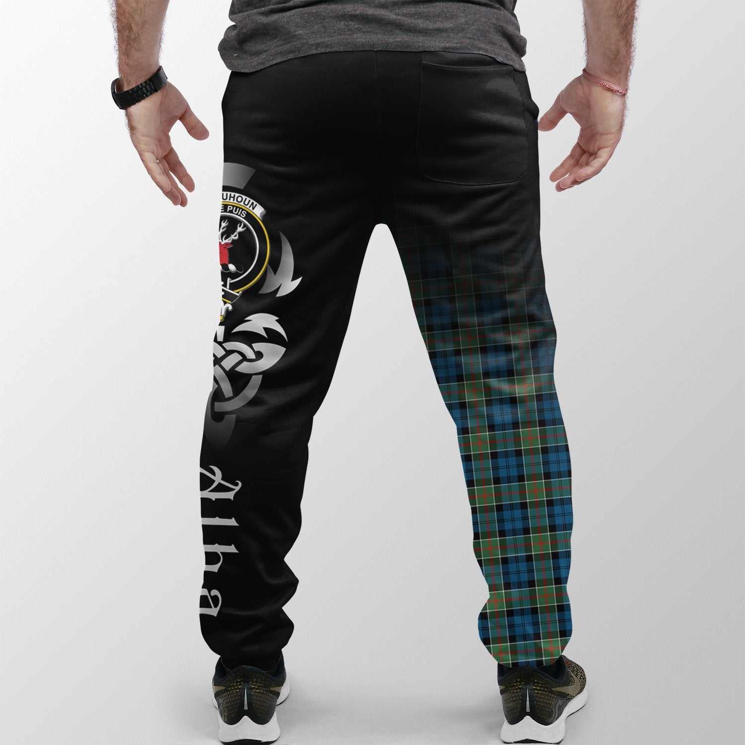 Colquhoun Ancient Tartan Crest Jogger Sweatpants - Alba Celtic Style