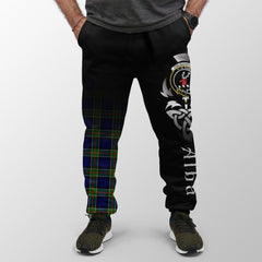 Colquhoun Modern Tartan Crest Jogger Sweatpants - Alba Celtic Style