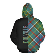 Colville Tartan Hoodie Half of Me - Cross Style