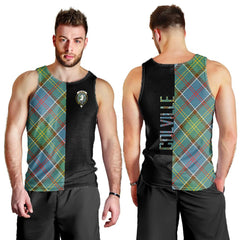 Colville Tartan Crest Men's Tank Top - Cross Style