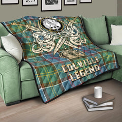 Colville Tartan Crest Legend Gold Royal Premium Quilt