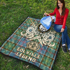 Colville Tartan Crest Legend Gold Royal Premium Quilt