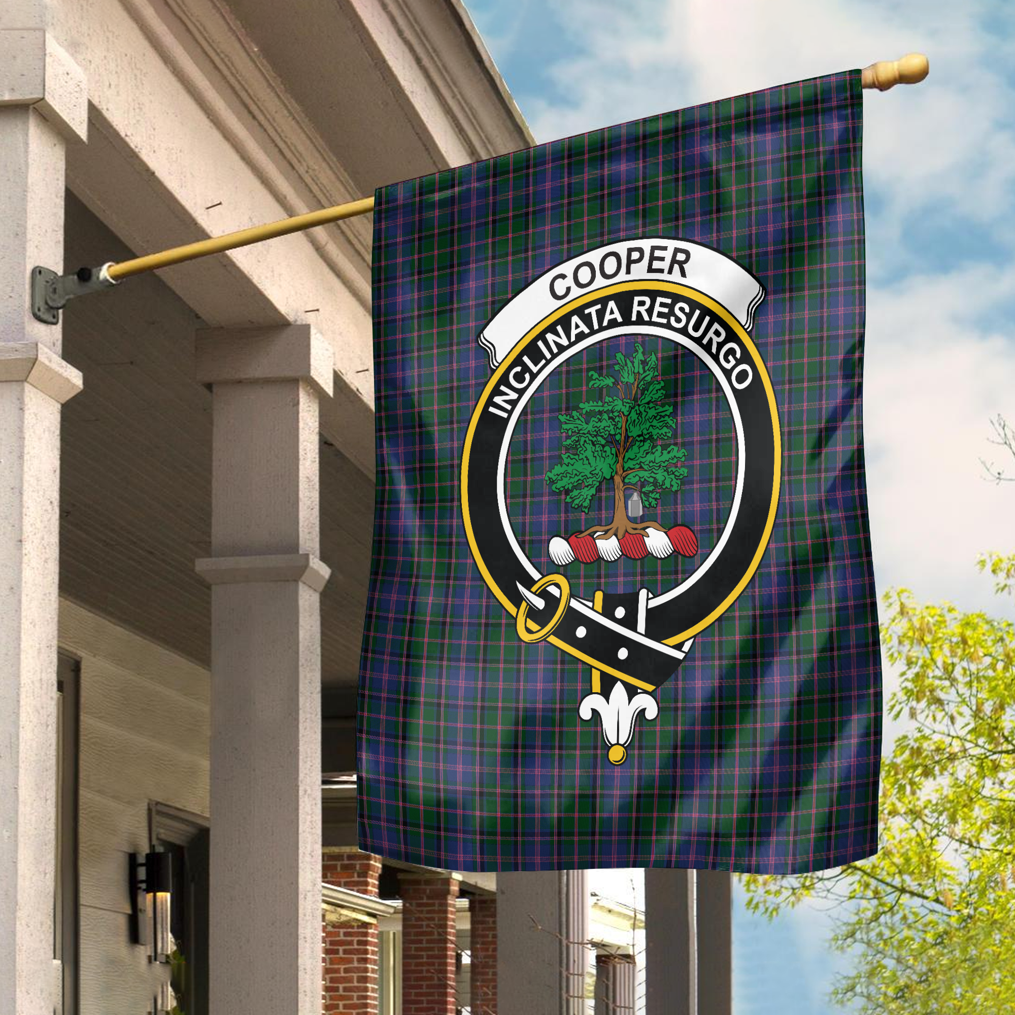 Cooper Tartan Crest 2 Garden Flag