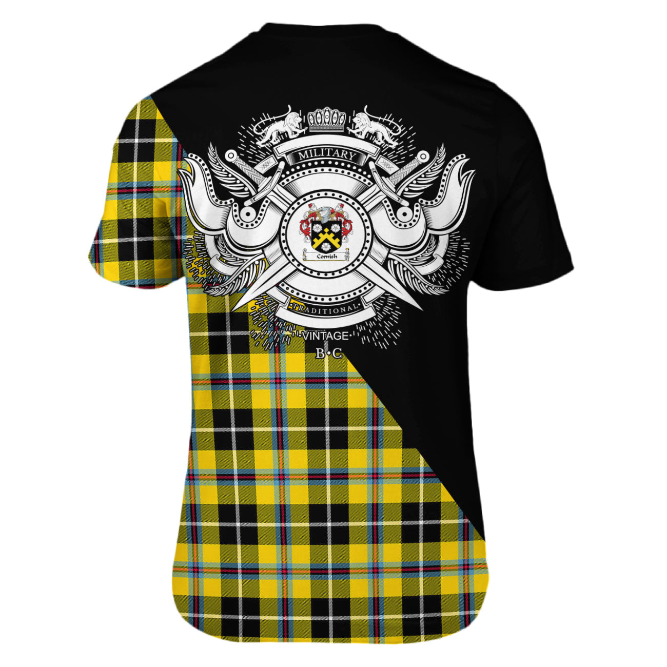 Cornish Tartan - Military T-Shirt