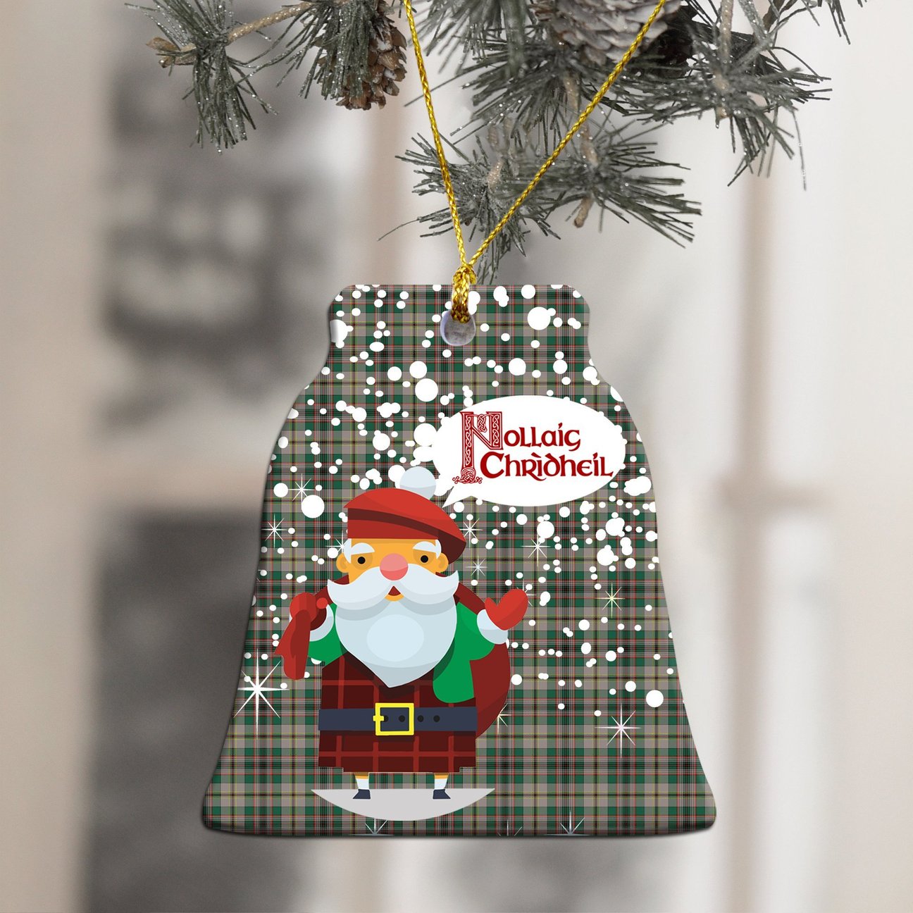 Craig Ancient Tartan Christmas Ceramic Ornament - Santa Style