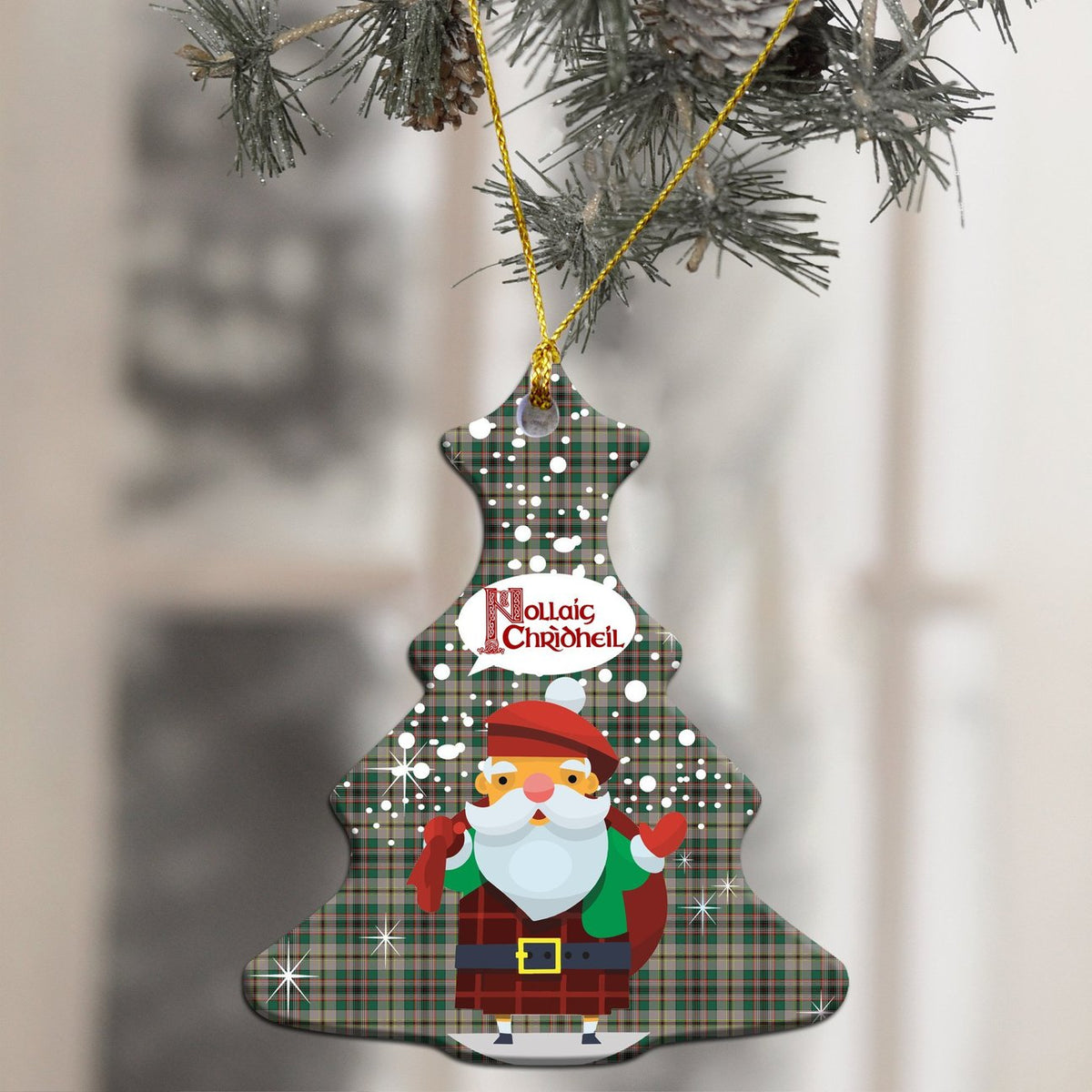 Craig Ancient Tartan Christmas Ceramic Ornament - Santa Style