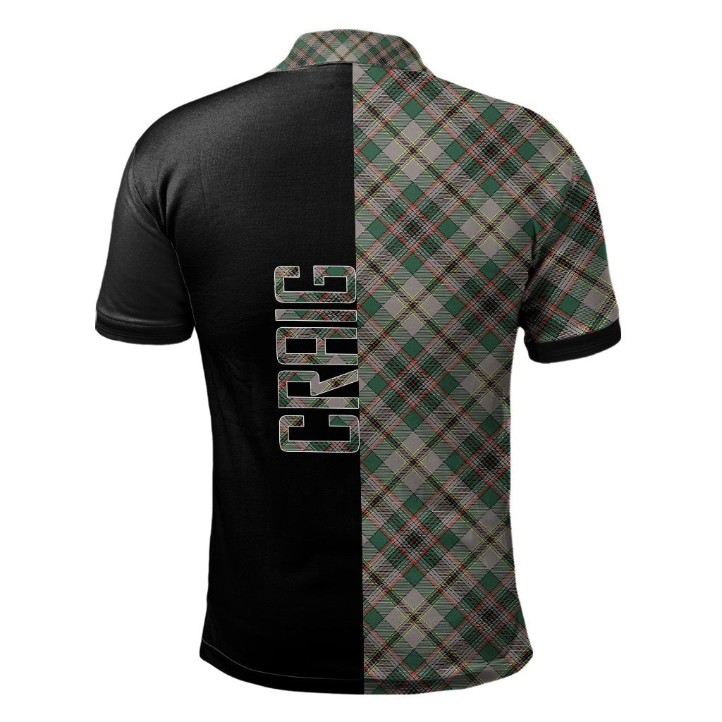 Craig Ancient Tartan Polo Shirt Half of Me - Cross Style