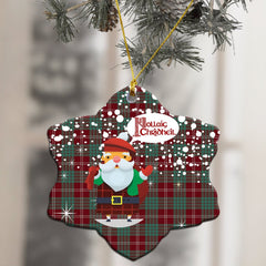 Crawford Modern Tartan Christmas Ceramic Ornament - Santa Style