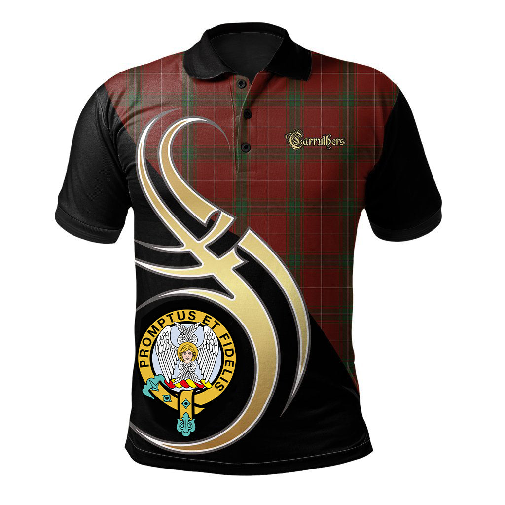 Carruthers Family Tartan Official Crest Polo Shirt