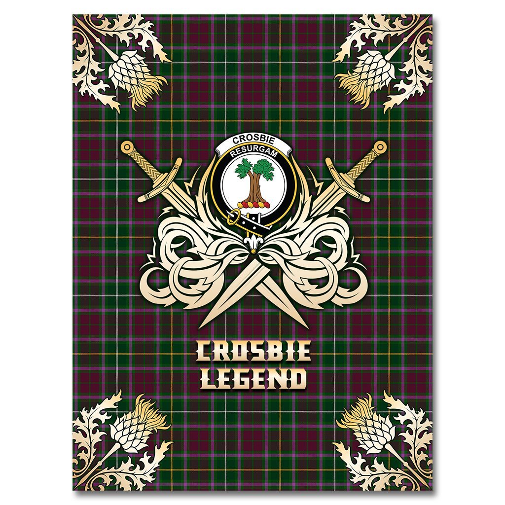 Crosbie Tartan Gold Courage Symbol Blanket