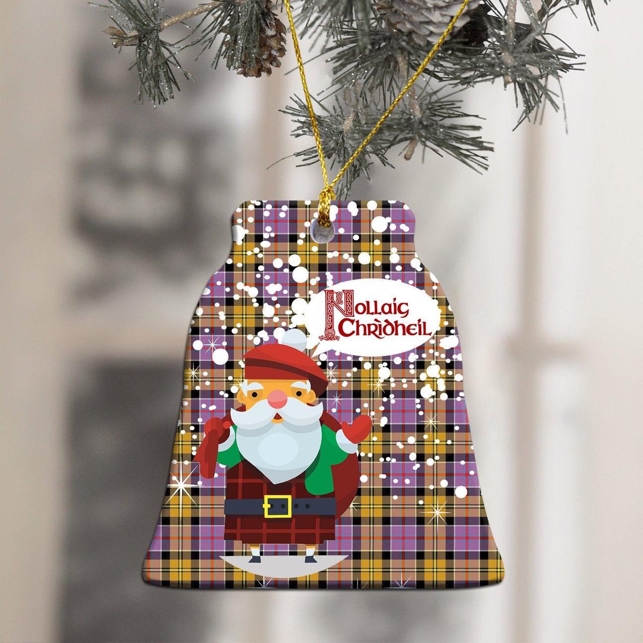 Culloden Ancient Tartan Christmas Ceramic Ornament - Santa Style