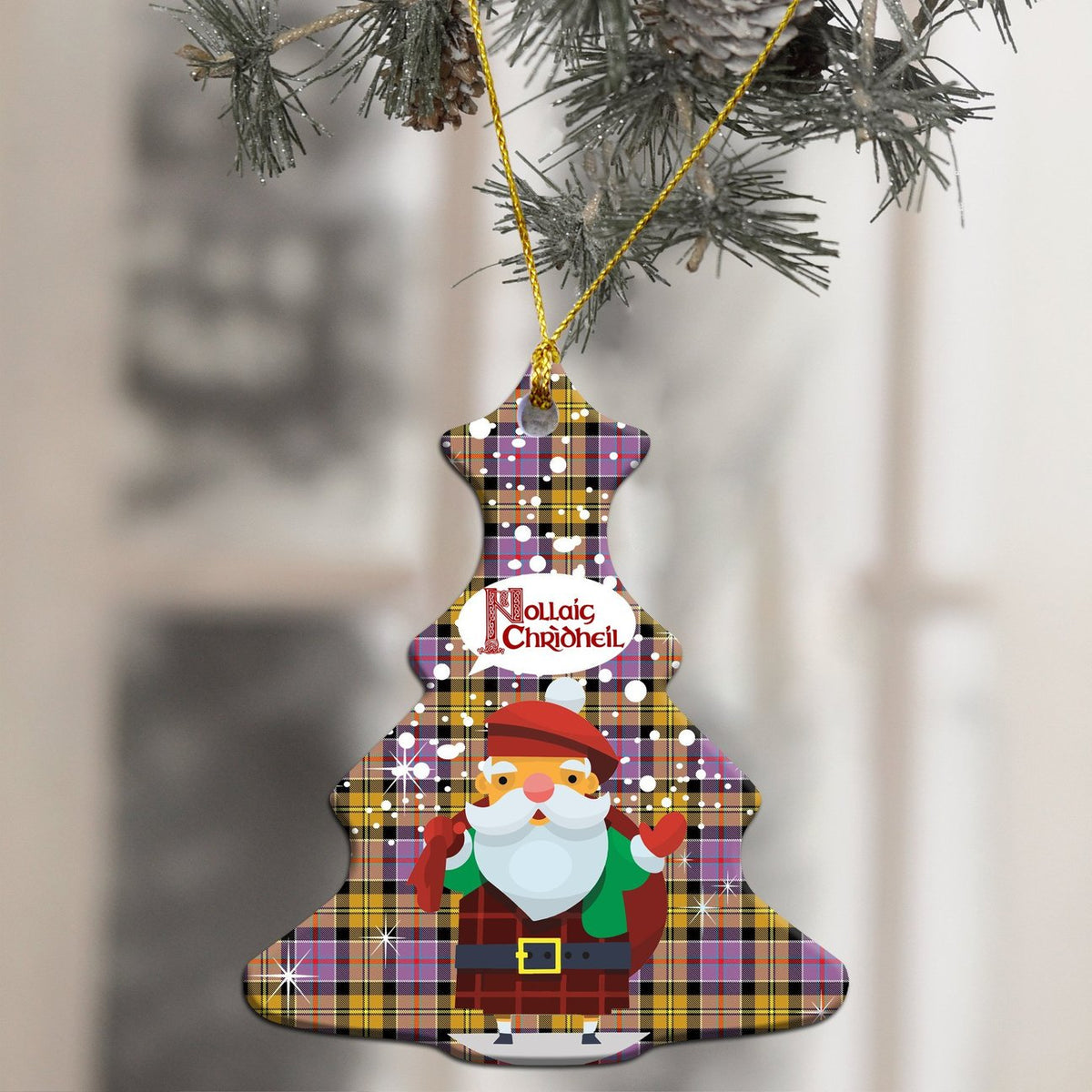 Culloden Ancient Tartan Christmas Ceramic Ornament - Santa Style