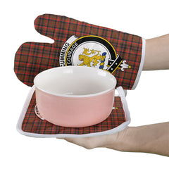 Cumming Hunting Weathered Tartan Crest Oven Mitt And Pot Holder (2 Oven Mitts + 1 Pot Holder)
