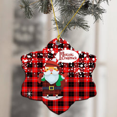 Cunningham Modern Tartan Christmas Ceramic Ornament - Santa Style