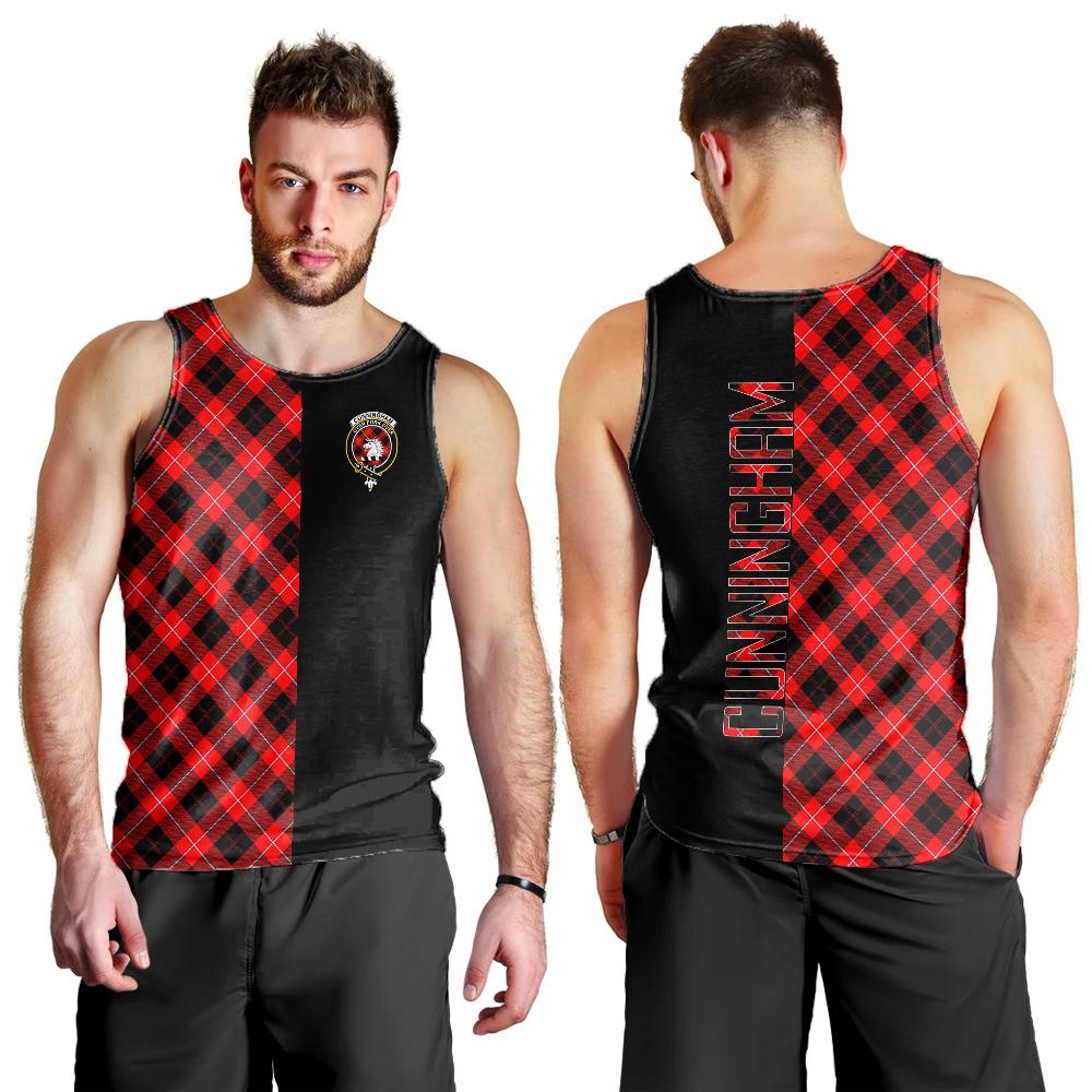 Cunningham Modern Tartan Crest Men's Tank Top - Cross Style